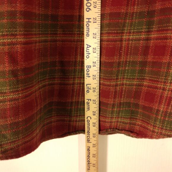Orvis flannel shirt jacket mens M Medium thick red plaid shacket long sleeve - Picture 6 of 9